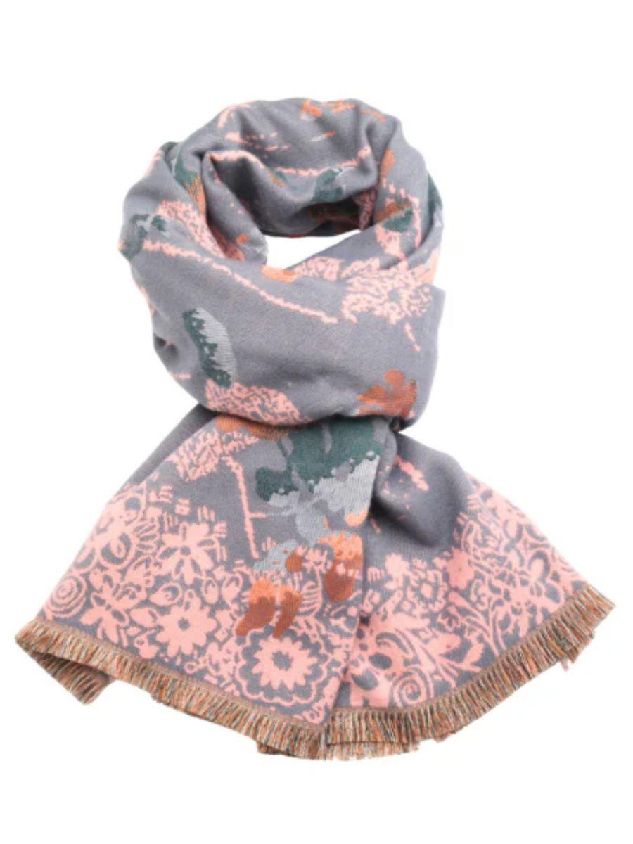 Abstract Butterflies Flowers Scarf