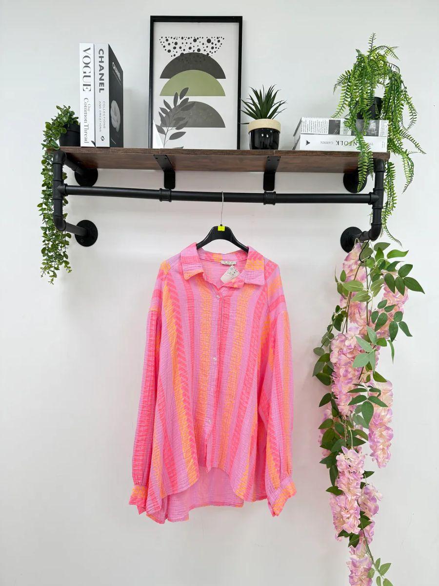 Aztec Cheese Cloth Shirt - Bold Aztec Stripe