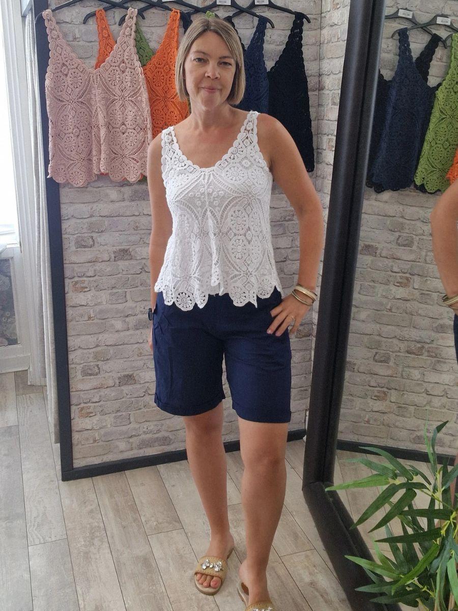 Crochet Vest - Sleeveless with openwork patterns