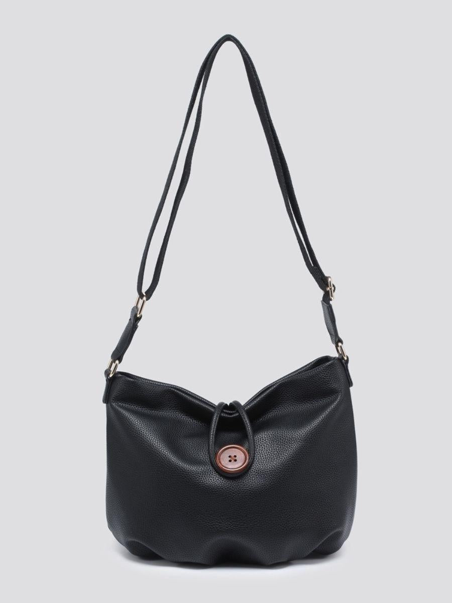 Button Fashion Crossbody Bag - Button and Zip Fastening