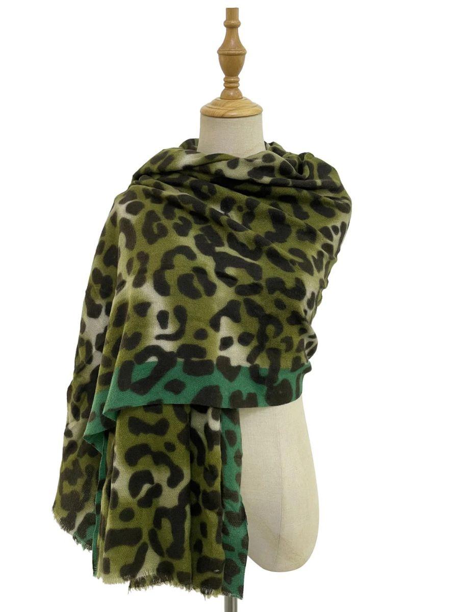 Bold Leopard Print & Stripe Scarf