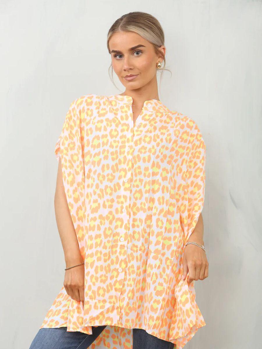 Leopard Cap Sleeve Shirt