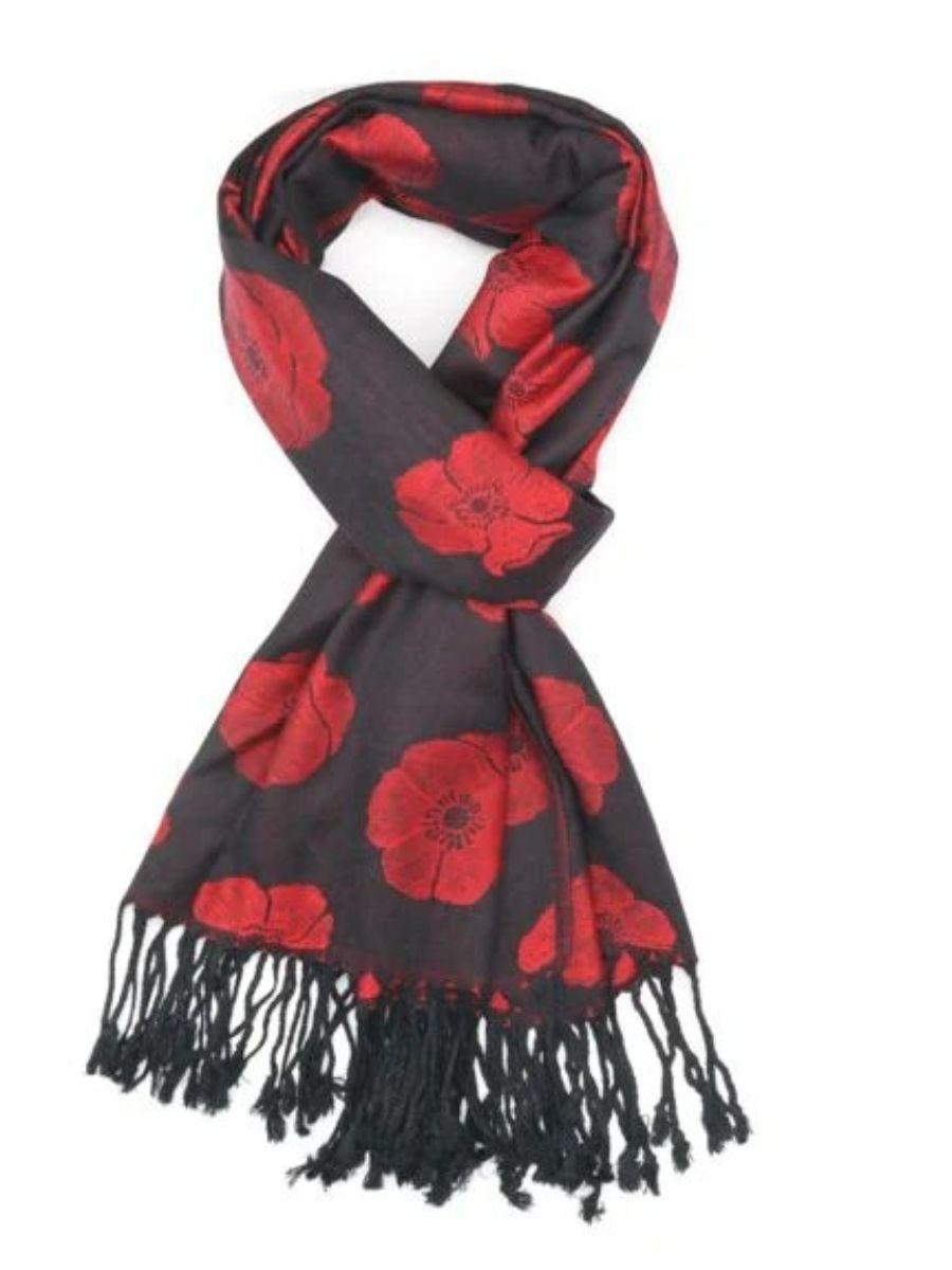 Poppy Print Pashmina