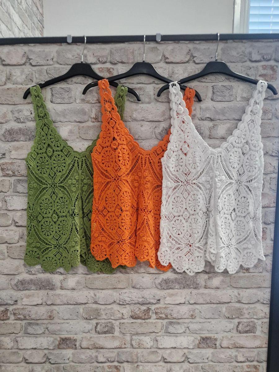 Crochet Vest - Sleeveless with openwork patterns