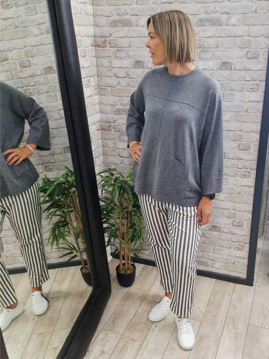 Exposed Seam Pocket Jumper - Modal, Nylon, Viscose Mix