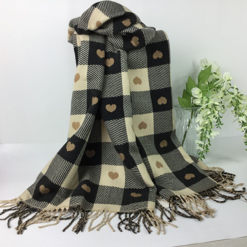 Heart Cashmere Winter Scarf - Super soft and cosy in a vibrant design.