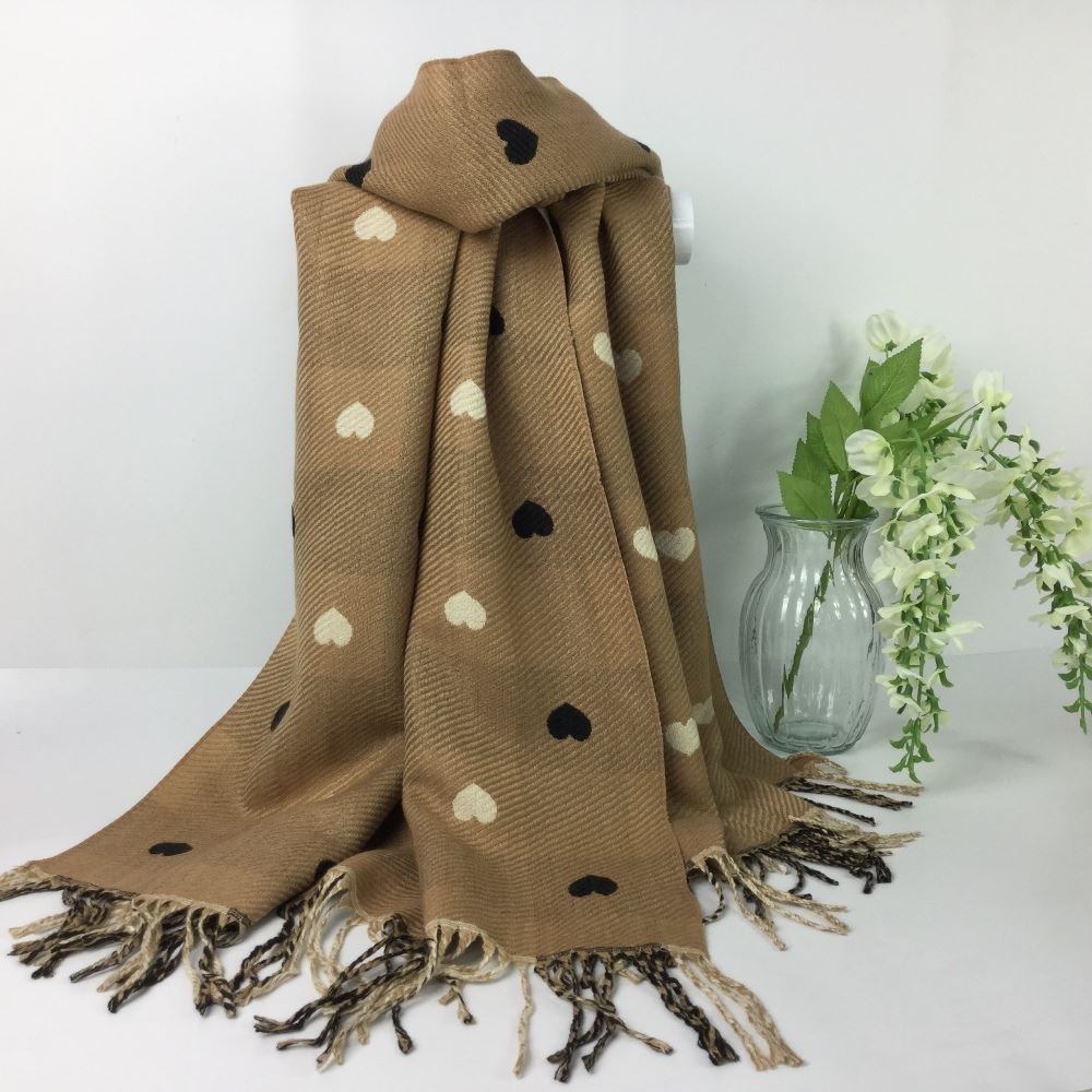 Heart Cashmere Winter Scarf - Super soft and cosy in a vibrant design.