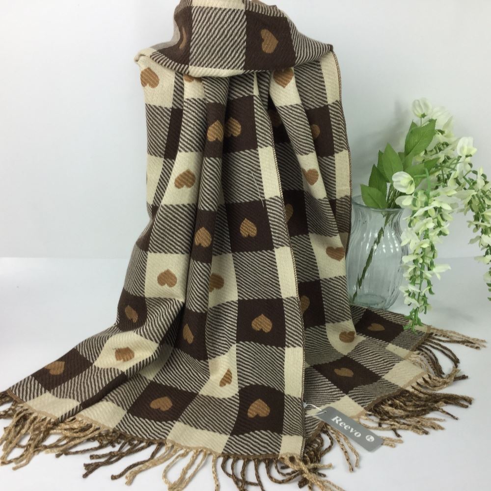 Heart Cashmere Winter Scarf - Super soft and cosy in a vibrant design.