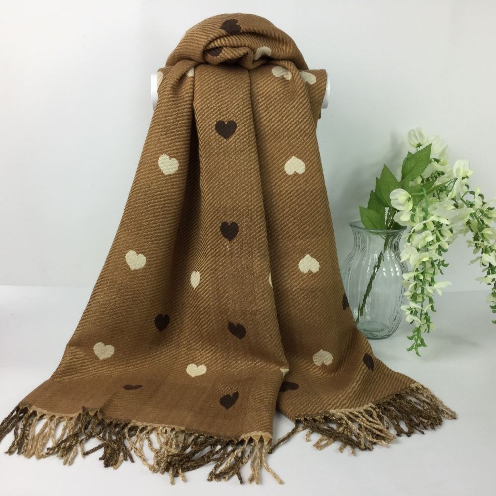 Heart Cashmere Winter Scarf - Super soft and cosy in a vibrant design.