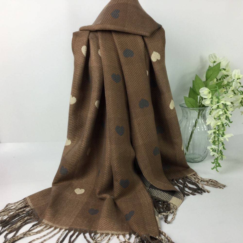 Heart Cashmere Winter Scarf - Super soft and cosy in a vibrant design.