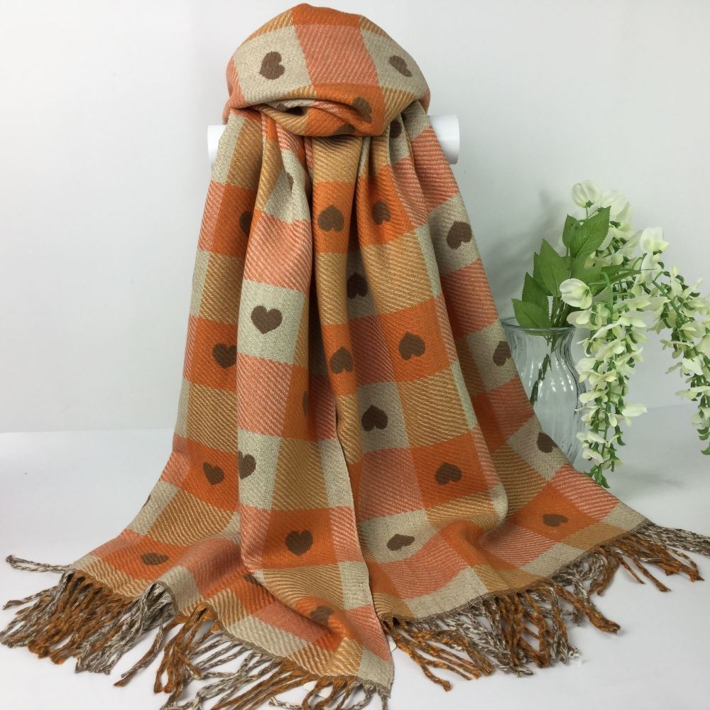 Heart Cashmere Winter Scarf - Super soft and cosy in a vibrant design.