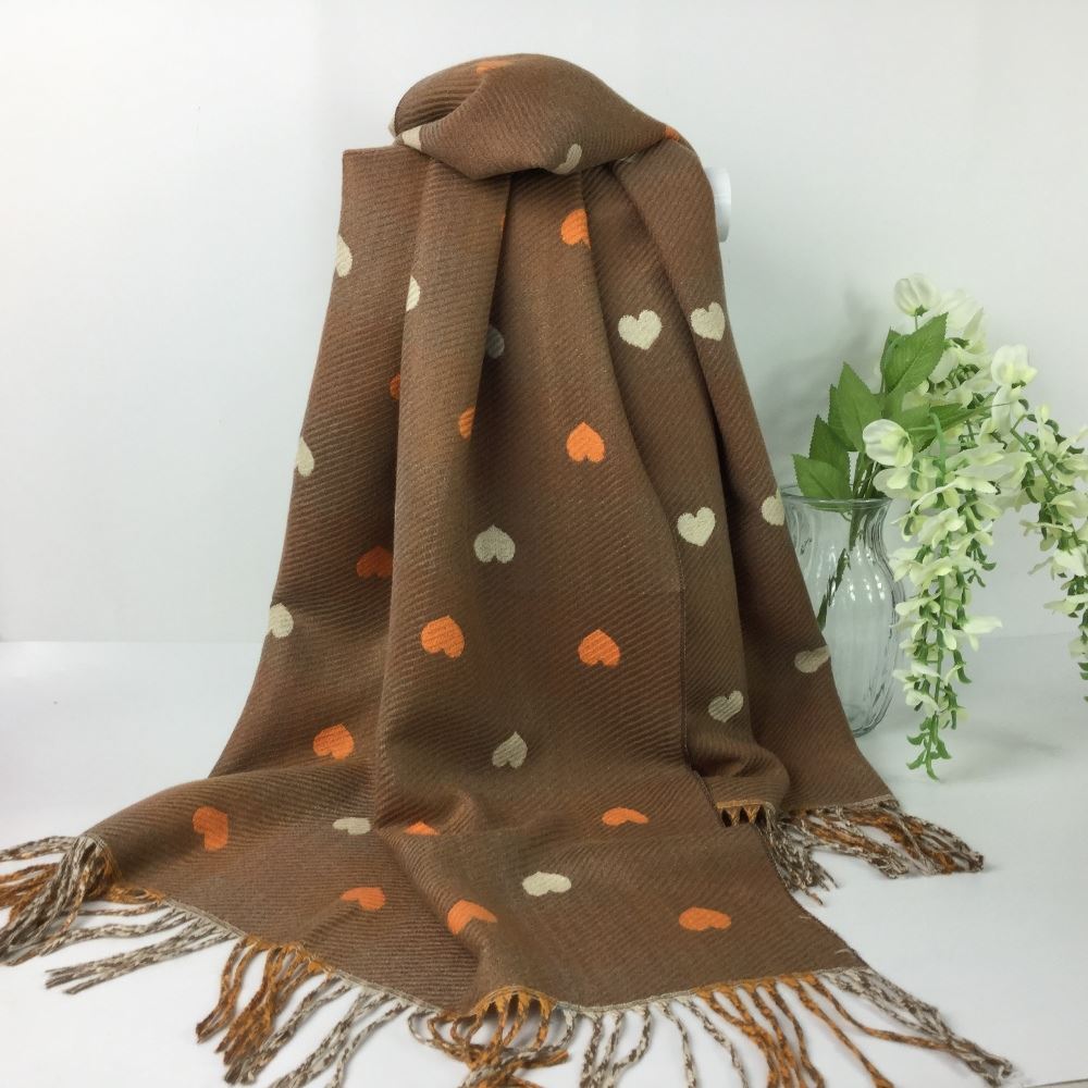 Heart Cashmere Winter Scarf - Super soft and cosy in a vibrant design.