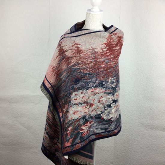 Cashmere Shawl Scarf - Luxurious Feel Mountains Design
