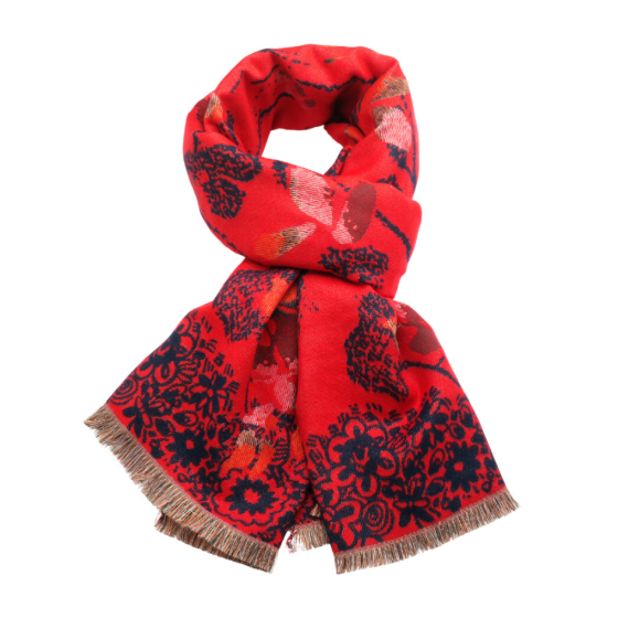 Butterflies Flowers Scarf - Winter Weight and Abstract Design