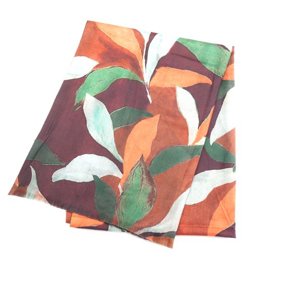 Abstract Leaves Scarf - Multi-coloured Leaf Design