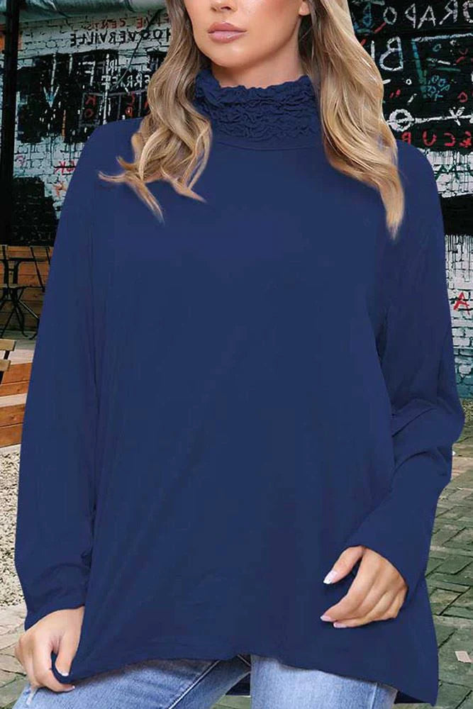 Ruffle Neck Top - Stylish Ruffle Neckline for Chic Vibe
