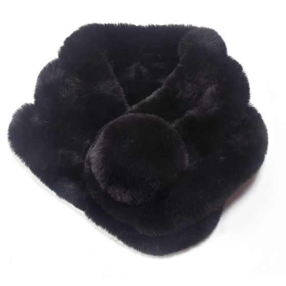 Faux Fur Pom Pom Collar - Stylish & Cozy Accessory
