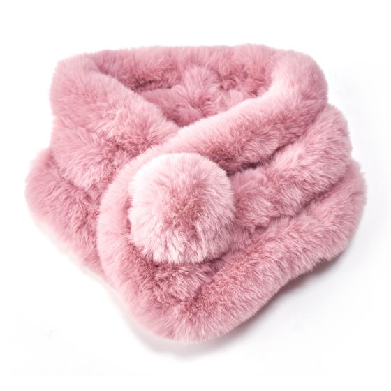 Faux Fur Pom Pom Collar - Stylish & Cozy Accessory