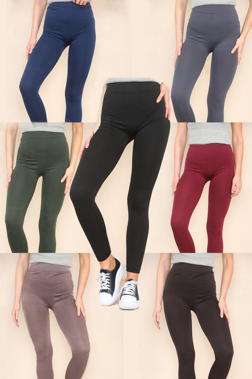 Fleece Lined Leggings - Regular Size in Various Colours