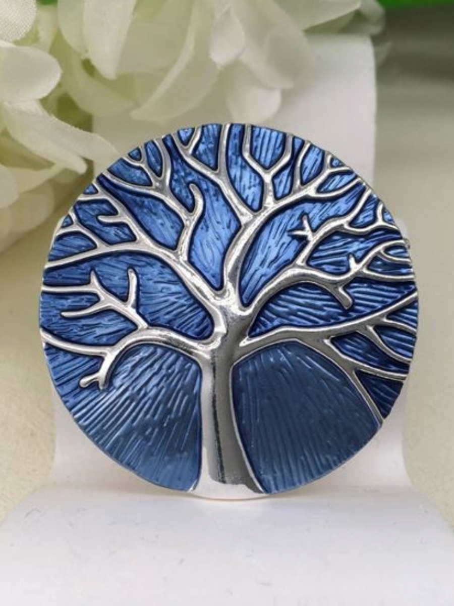 Tree of Life Brooch - Silver Effect and Magnetic Clasp