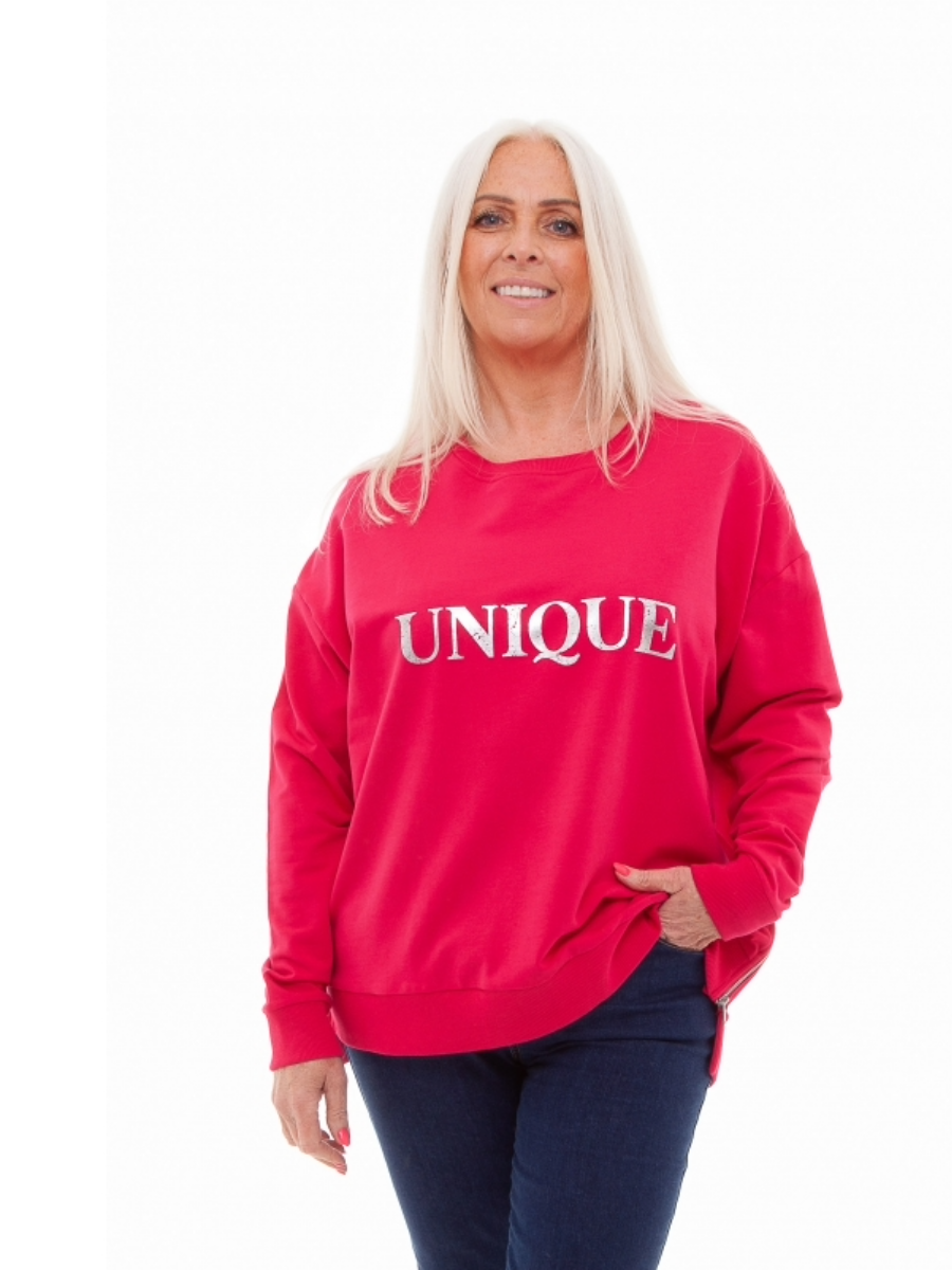 Unique Foil Zip Sweatshirt - various colours available