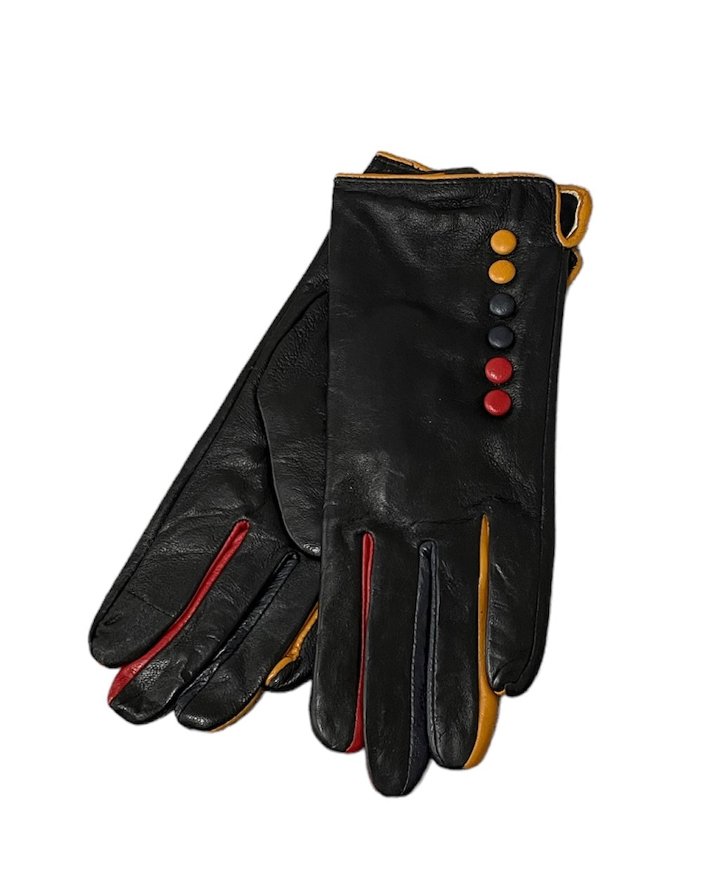 Real Leather Button Gloves - Stylish Button Detail | Vera Tucci