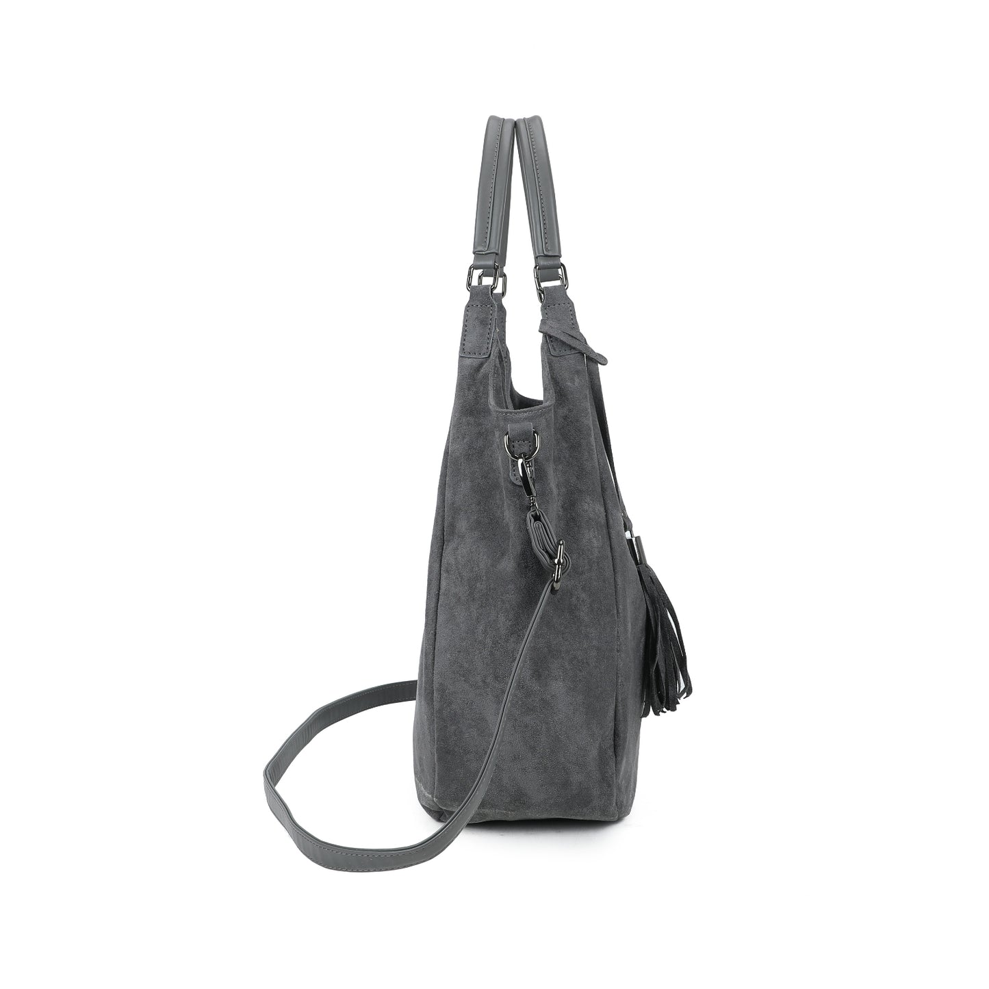 Suede Effect Shoulder Tassel Bag
