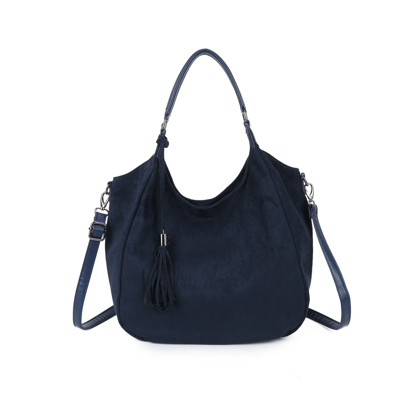 Suede Effect Shoulder Tassel Bag