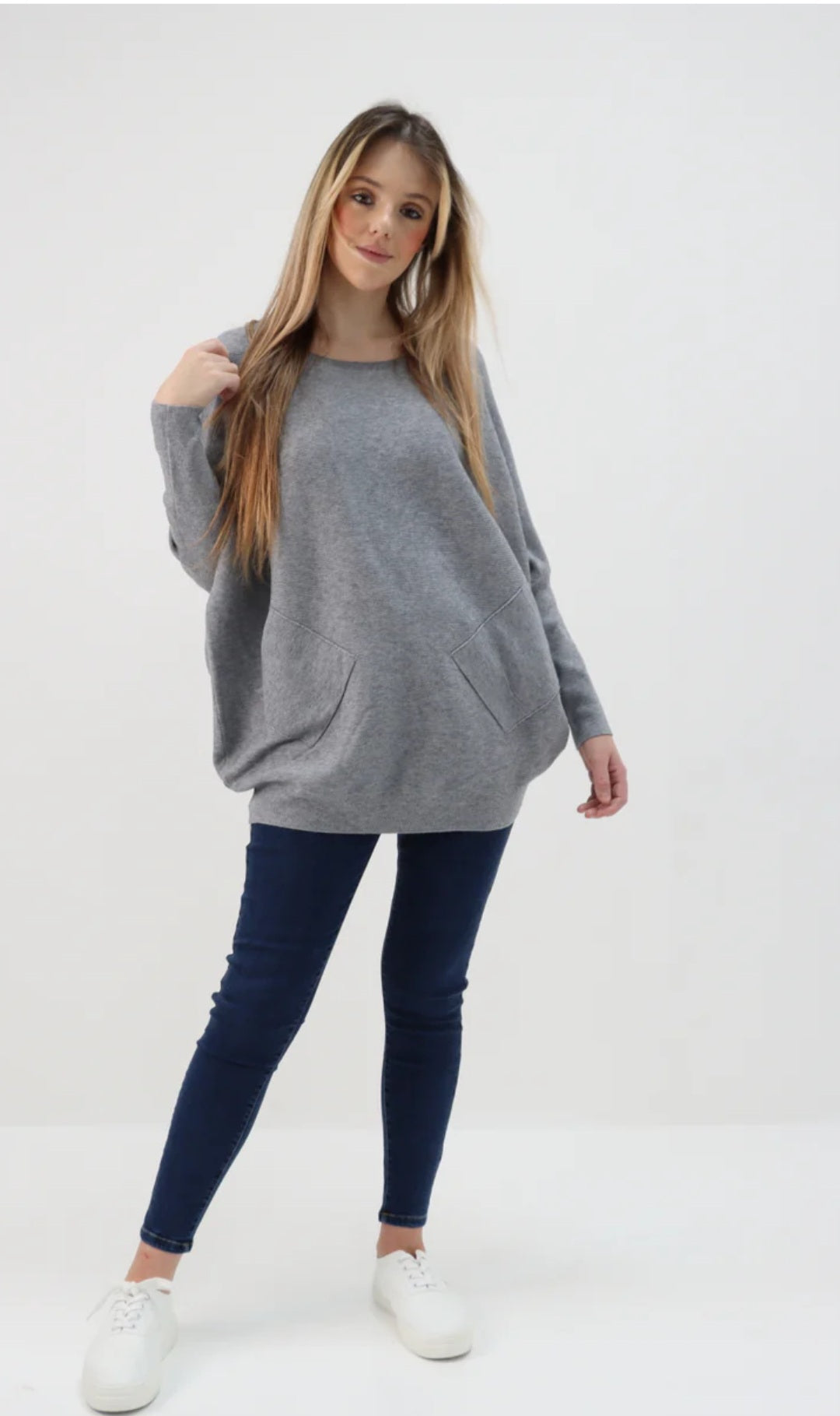 Lace Back Batwing Jumper - Stylish Italian Knitwear