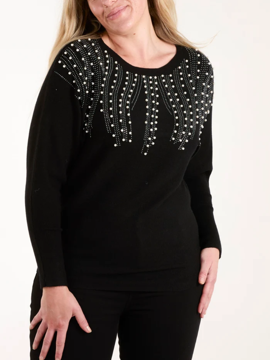 Embellished Pearl Jumper - Elegant Winter Wear Online
