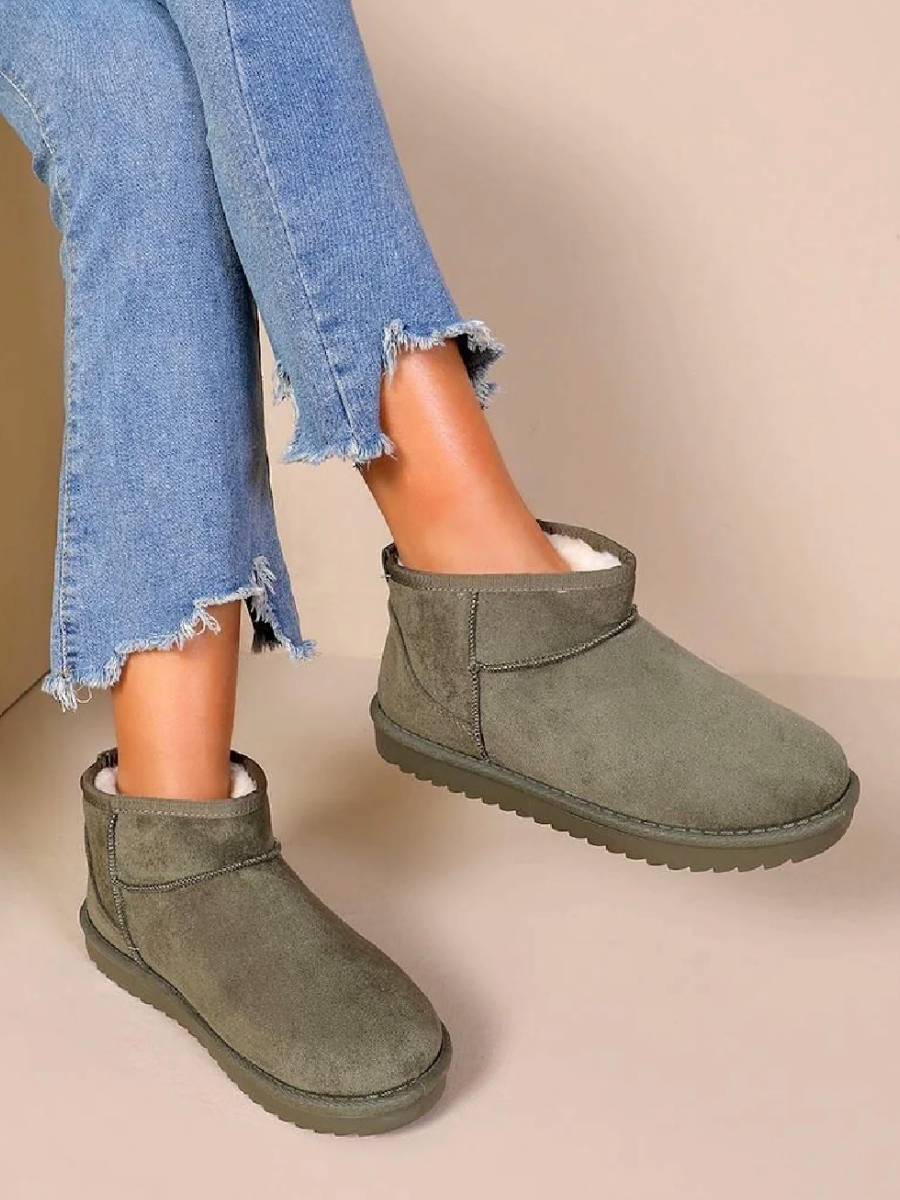 Ankle Boots - Faux Suede Ultra Mini Cosy Snow Boots