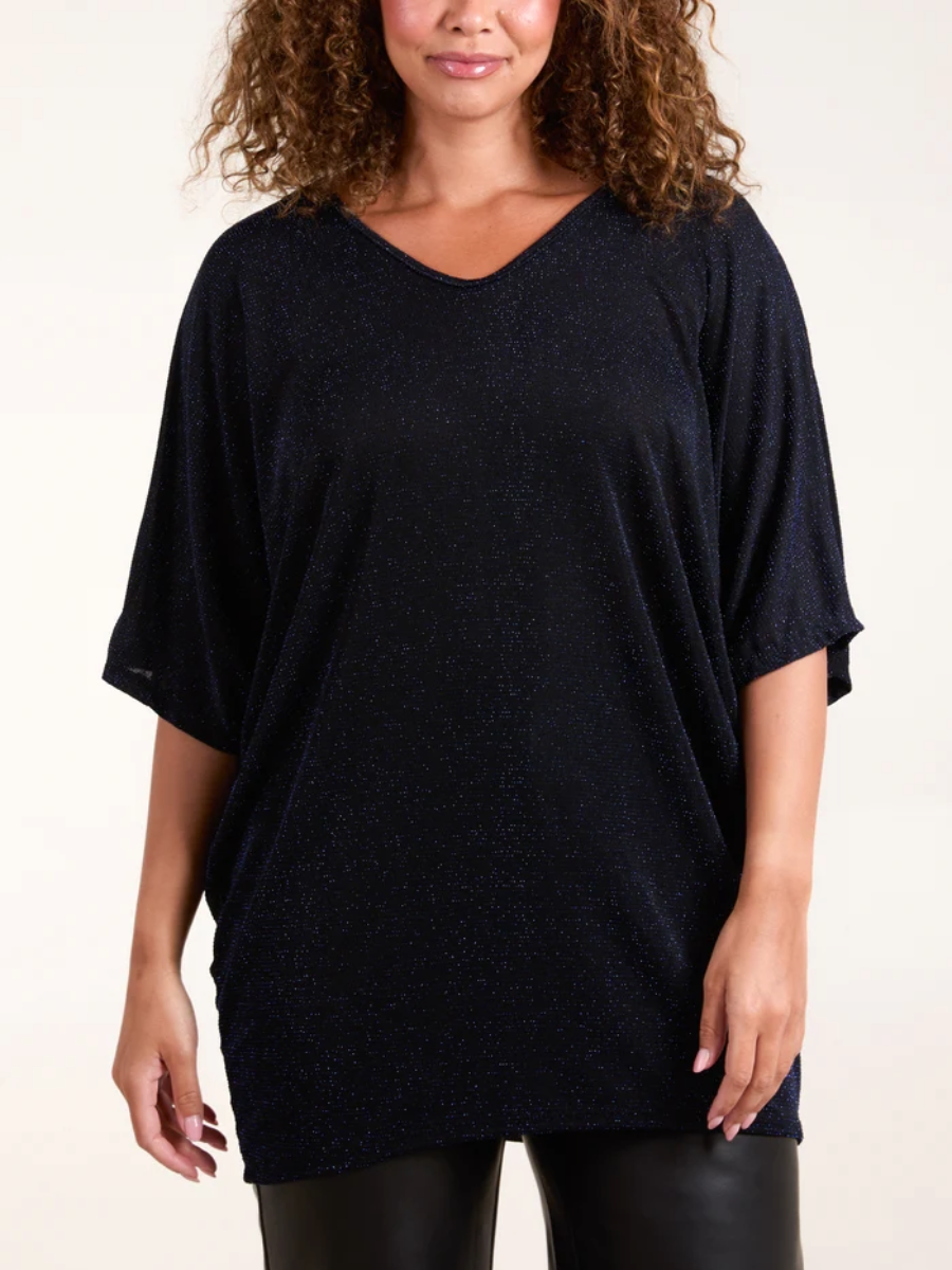 Lurex Tunic - Glitter Material with v-Neck to Front and Back