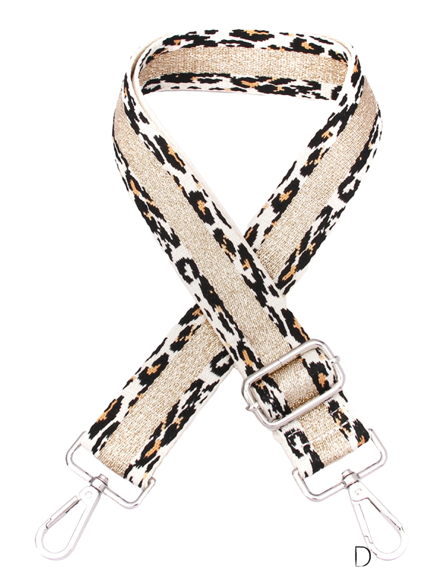 Leopard Thin Bag Strap - various colours and designs available.