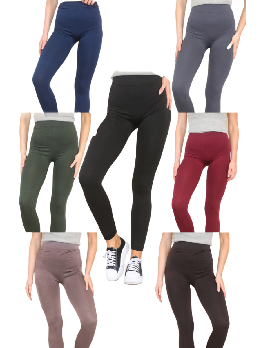 Fleece Lined Leggings - Regular Size in Various Colours