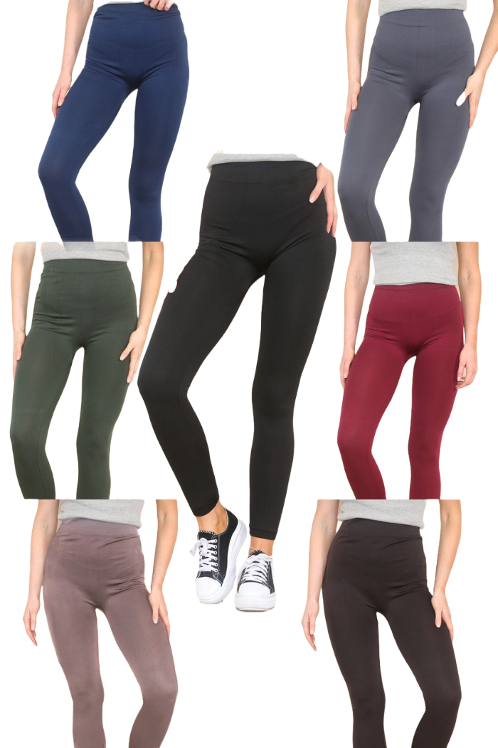 Fleece Lined Leggings - Plus Size in Various Colours