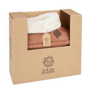 Chiltern Gift Boxed Slippers with fur collar in packaging.