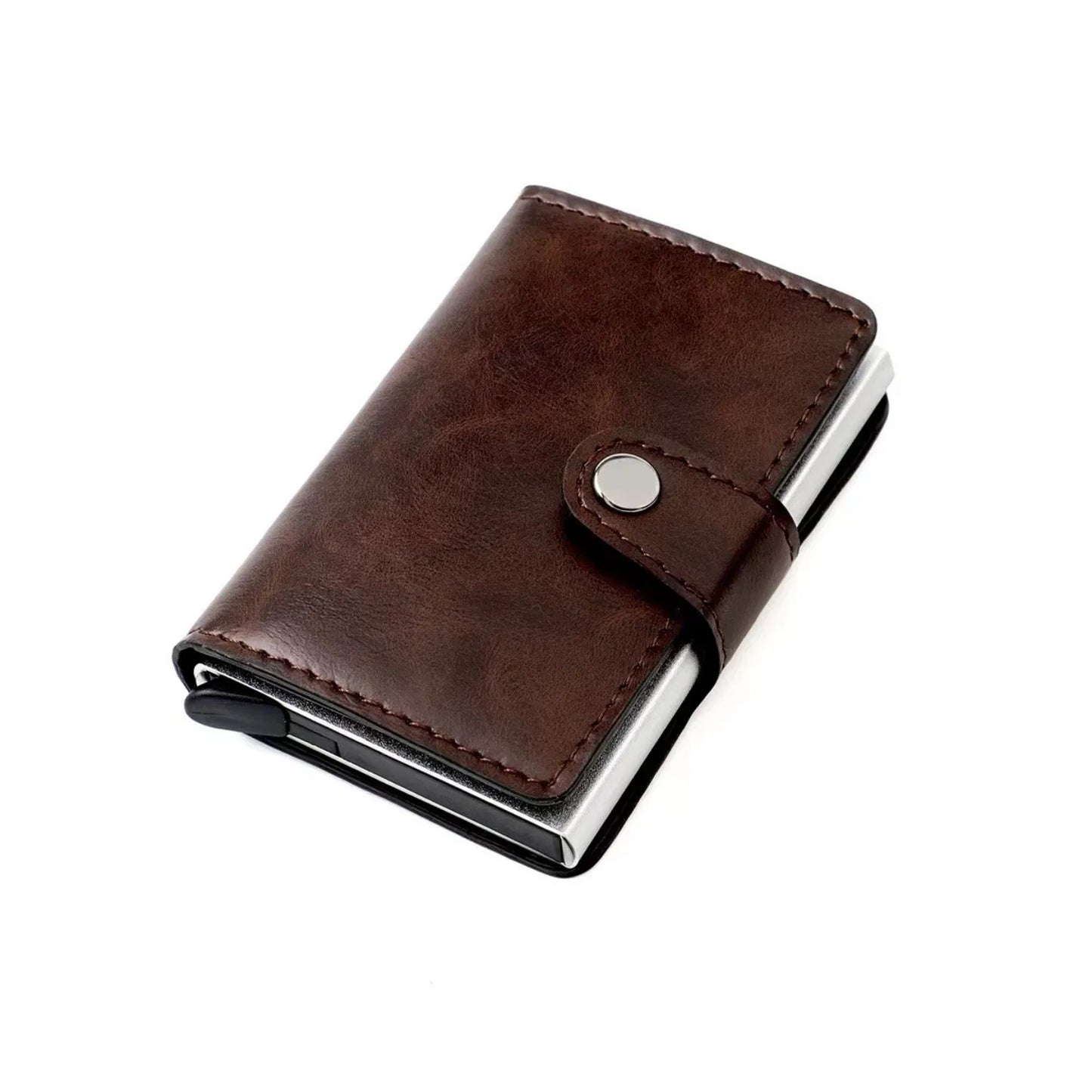 RFID Card Holder - Metal Case For Cards, Push Up Mechanism