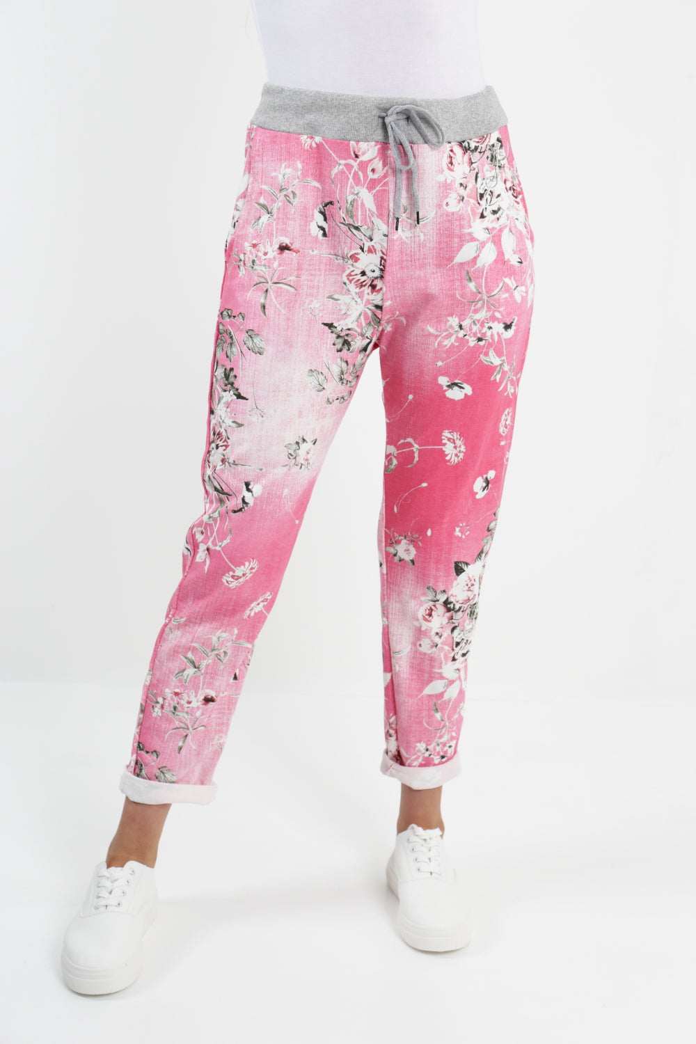 Cotton Trouser - Floral with a soft jersey waistband