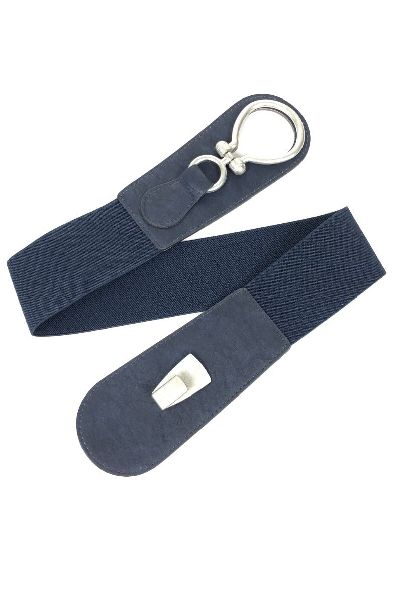 Eye Stretch Belt with silver tone hardware, adjustable sizes 8-22.