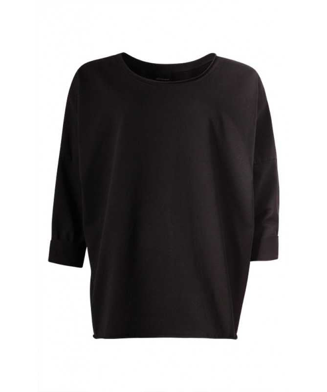 Loopback Crew Neck Sweatshirt with relaxed fit, dropped shoulders, and raw edge finish.