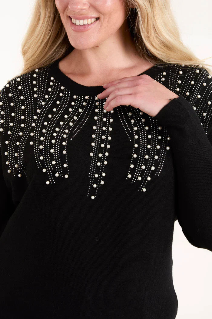 Embellished Pearl Jumper - Elegant Winter Wear Online