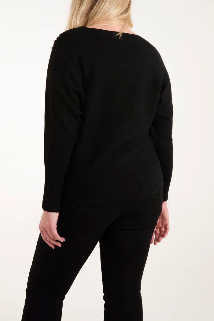 Embellished Pearl Jumper - Elegant Winter Wear Online