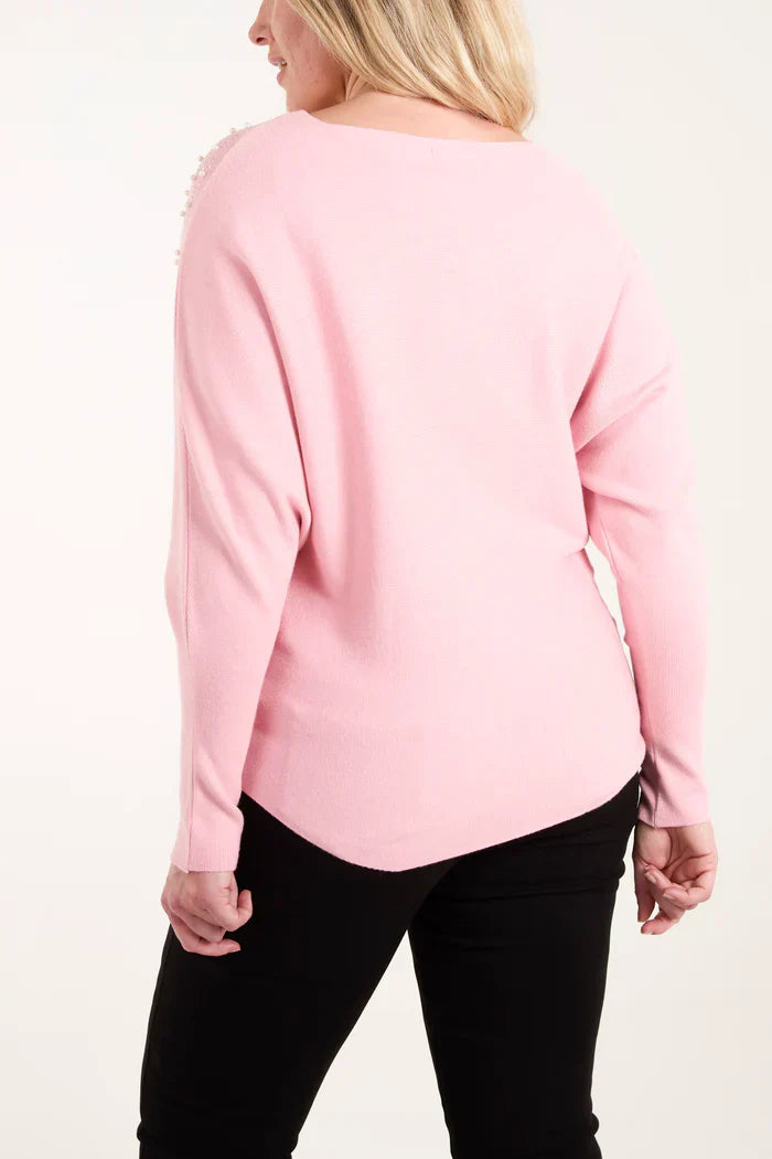 Embellished Pearl Jumper - Elegant Winter Wear Online