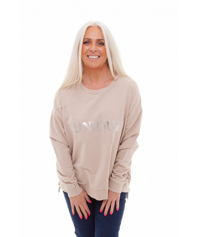 Unique Foil Zip Sweatshirt - various colours available
