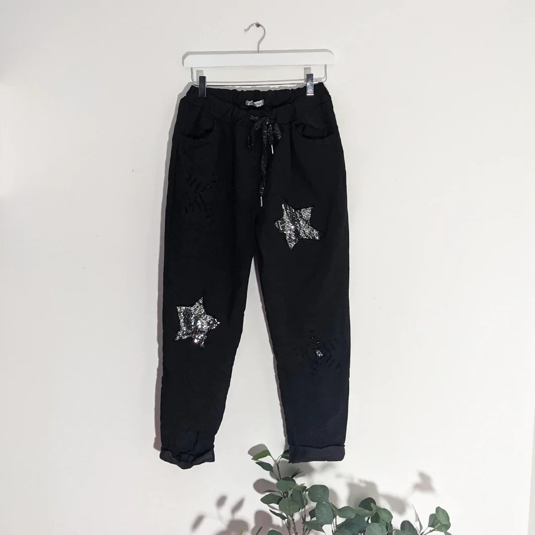 Magic Sequin Star Rip Trouser