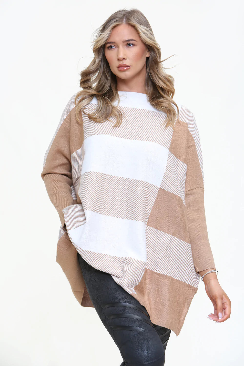 Monochrome Check Jumper - Stylish & Warm Wool Blend