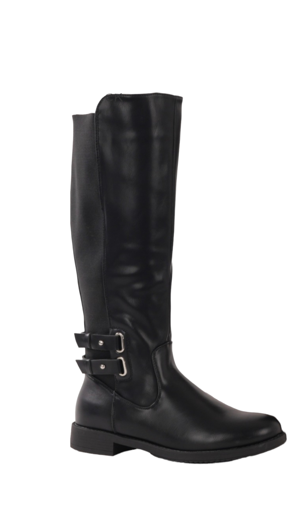 Knee High Boots (41-44) with round toe and square heel, rider style.