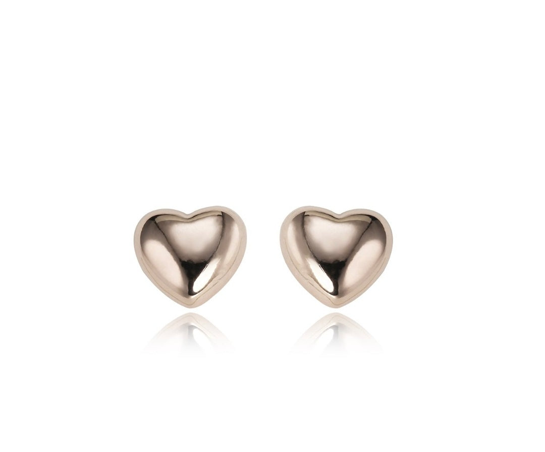 Plain Heart Stud Earrings