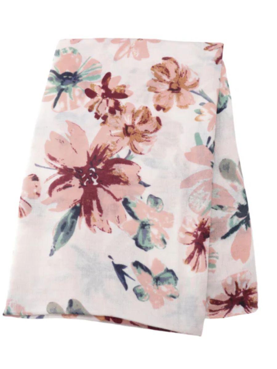 Blush Floral Print Scarf