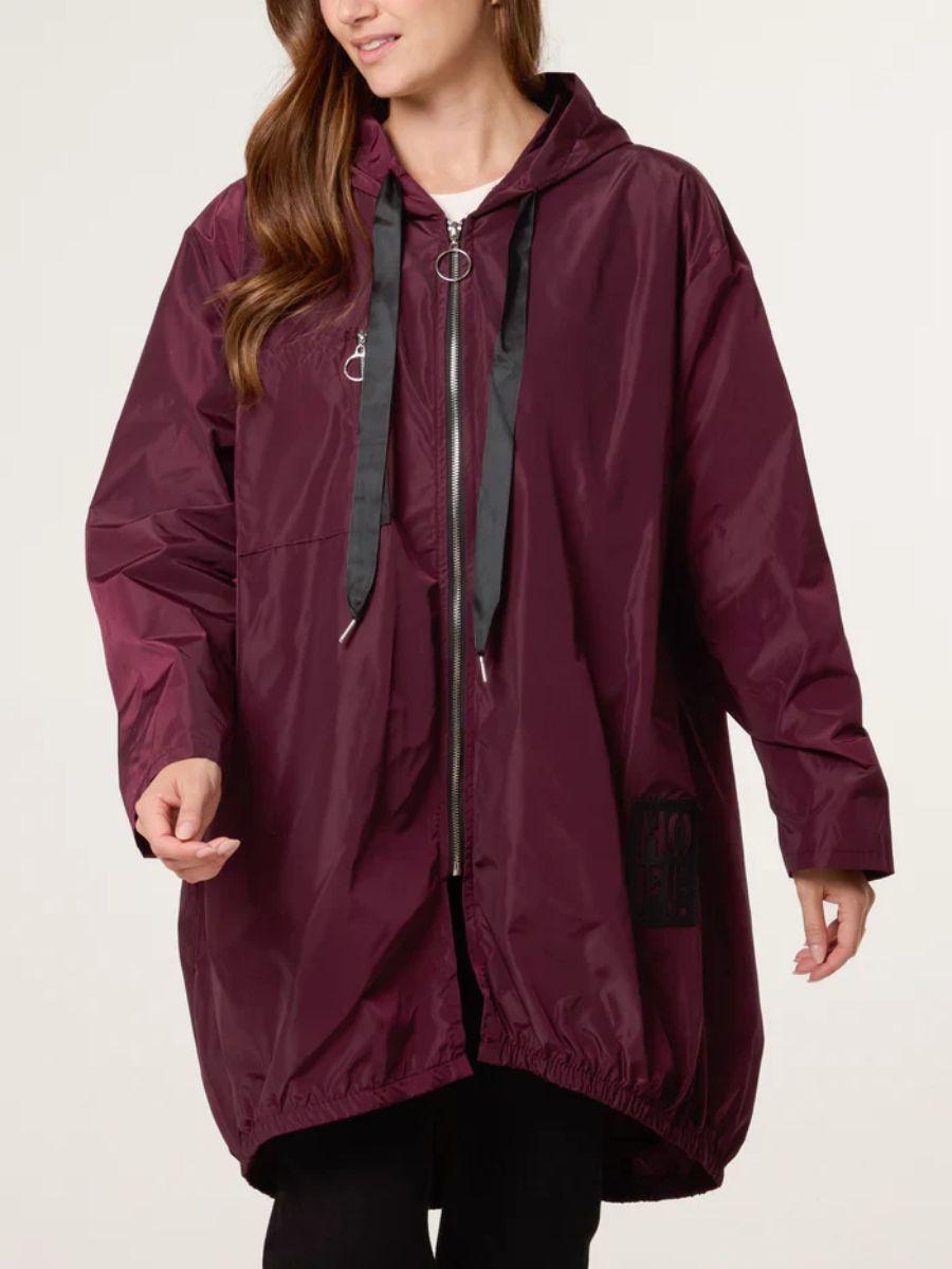 Zip Up Hooded Rain Coat